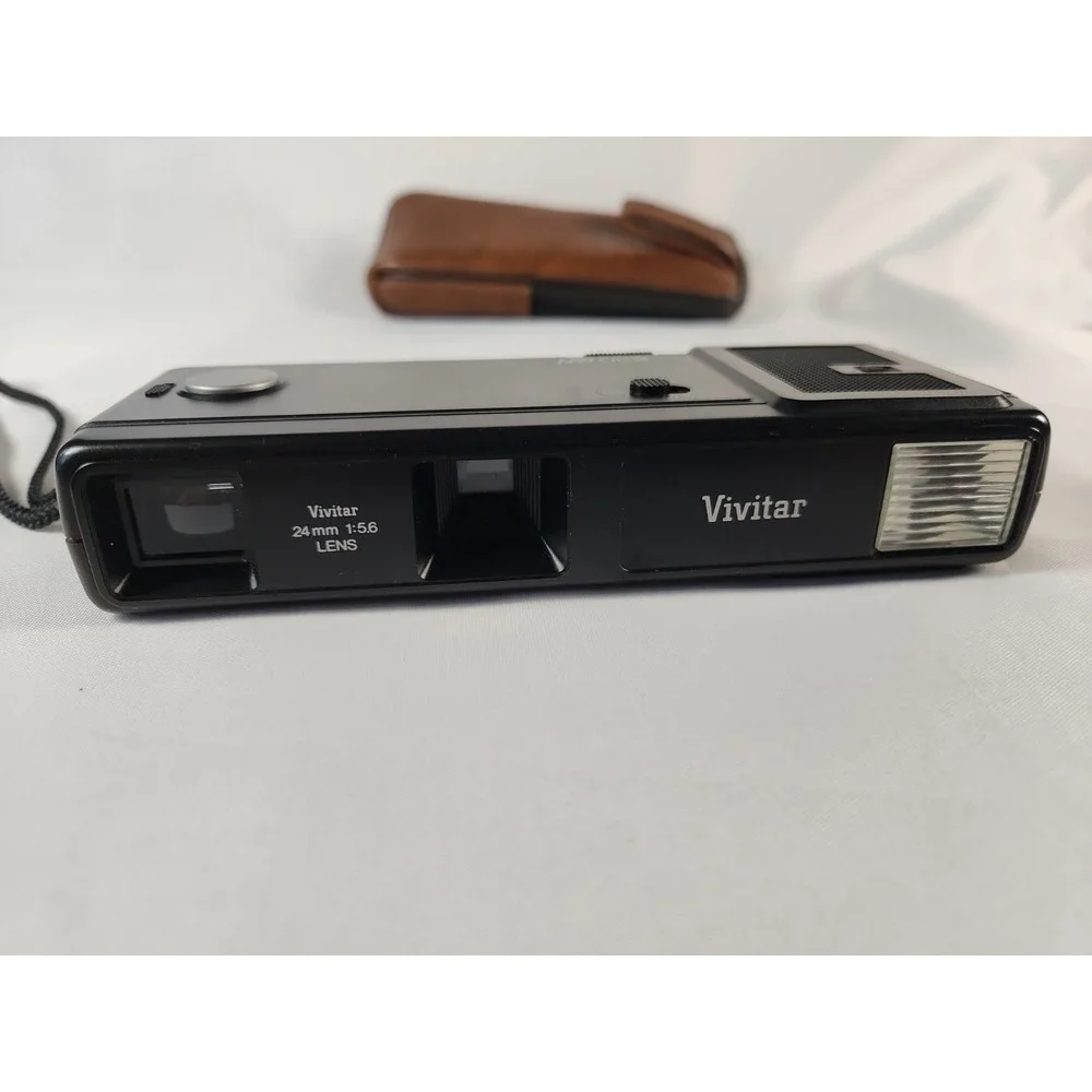 Vintage Vivitar 24mm Film 830AW Camera OEM Brown Pleather Case EUC Untested